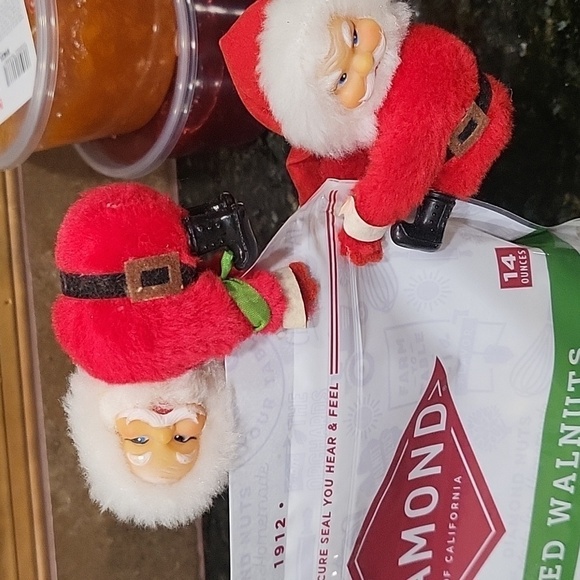 2 Christmas Santa Ornaments Vintage Clip On Tree or Candle Red 1979 Dan-Dee - Picture 3 of 4